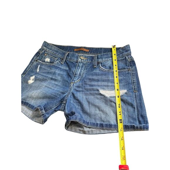 Joe’s Jeans Raw Edge Hem Frayed Distressed Denim Blue Jean Shorts Sz 27 - Picture 3 of 7